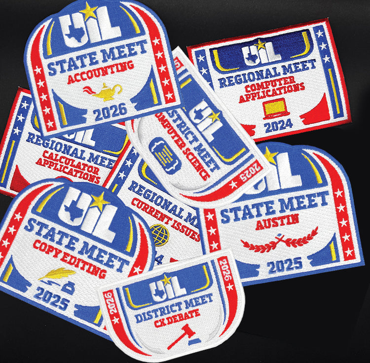 2026, 2025 and 2024 UIL Academic Patches - Events A thru C